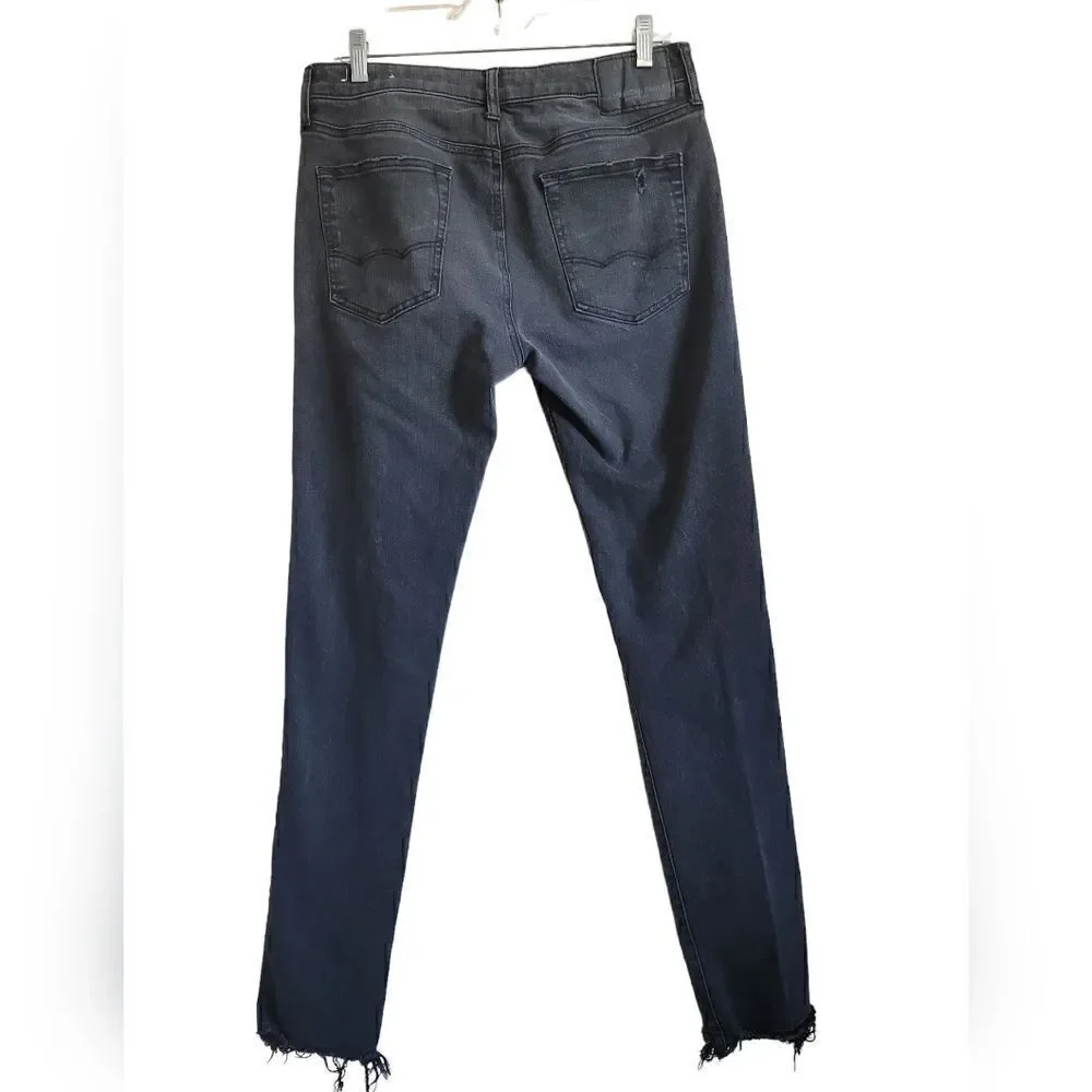 American Eagle  Men's Black Slim  Distress Jeans Sz 32×34